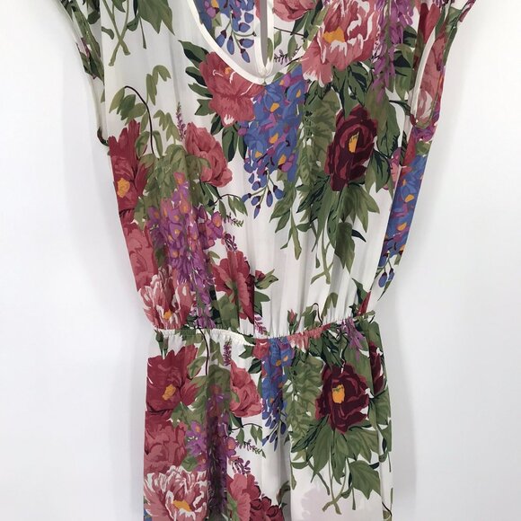 show me your Mumu Floral Print Romper Elastic Waist & Keyhole Back size large - Picture 5 of 14